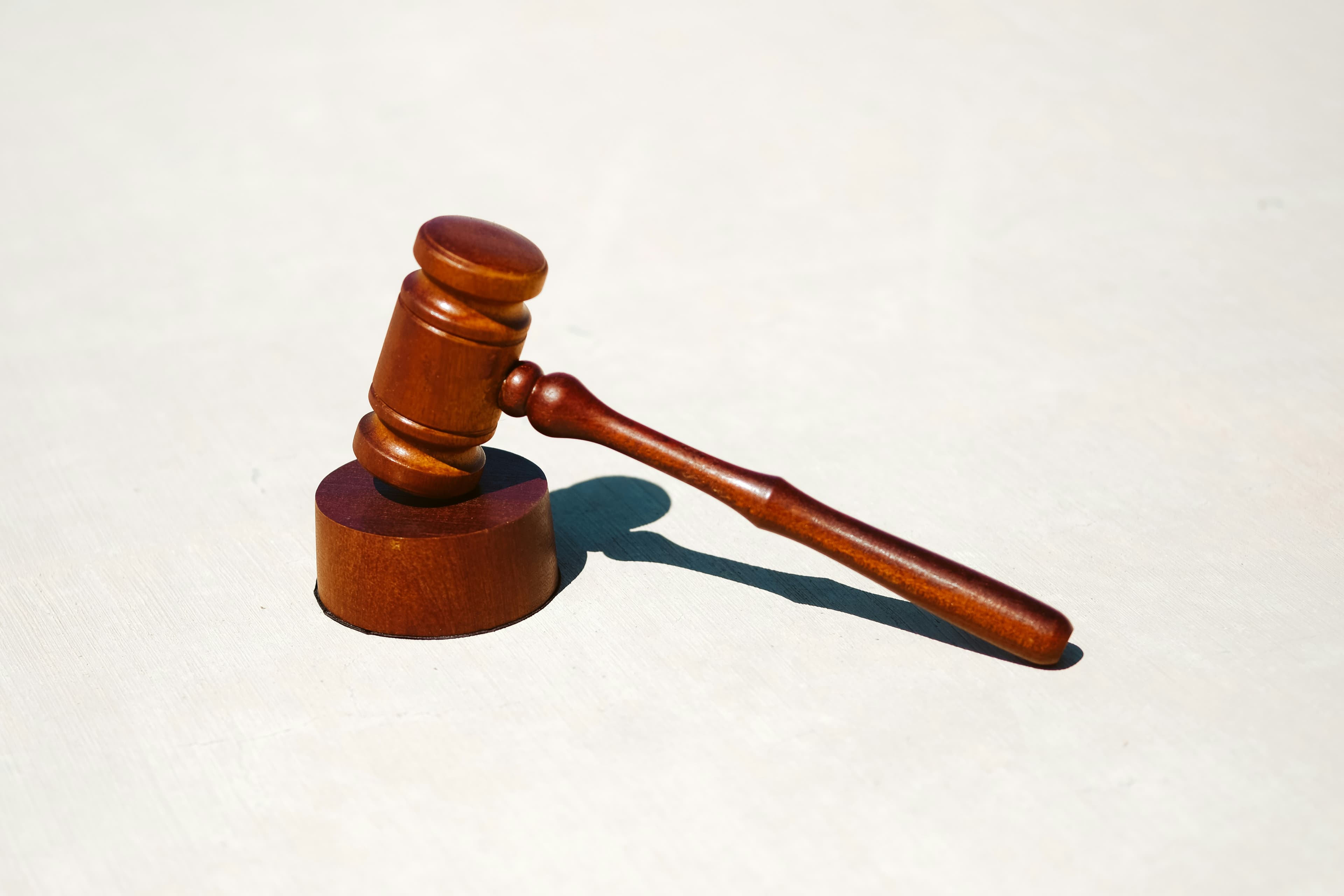 Wooden gavel symbolizing justice and legal authority